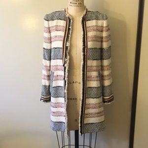Zara tweed jacket with beading detail